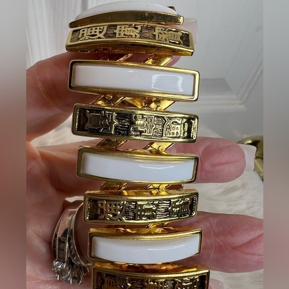 CHINOISERIE CHINESE ASIAN VINTAGE EXPANSION BRACELET - Picture 5 of 10